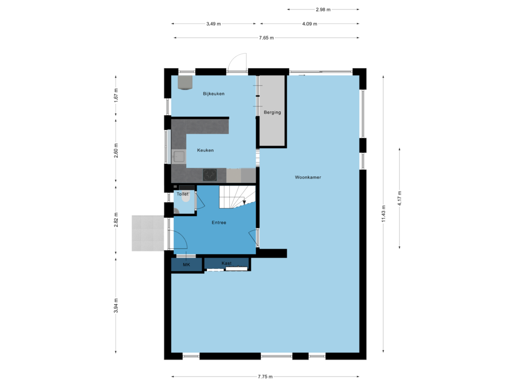 Bekijk plattegrond van Begane Grond van Het Hofveld 12