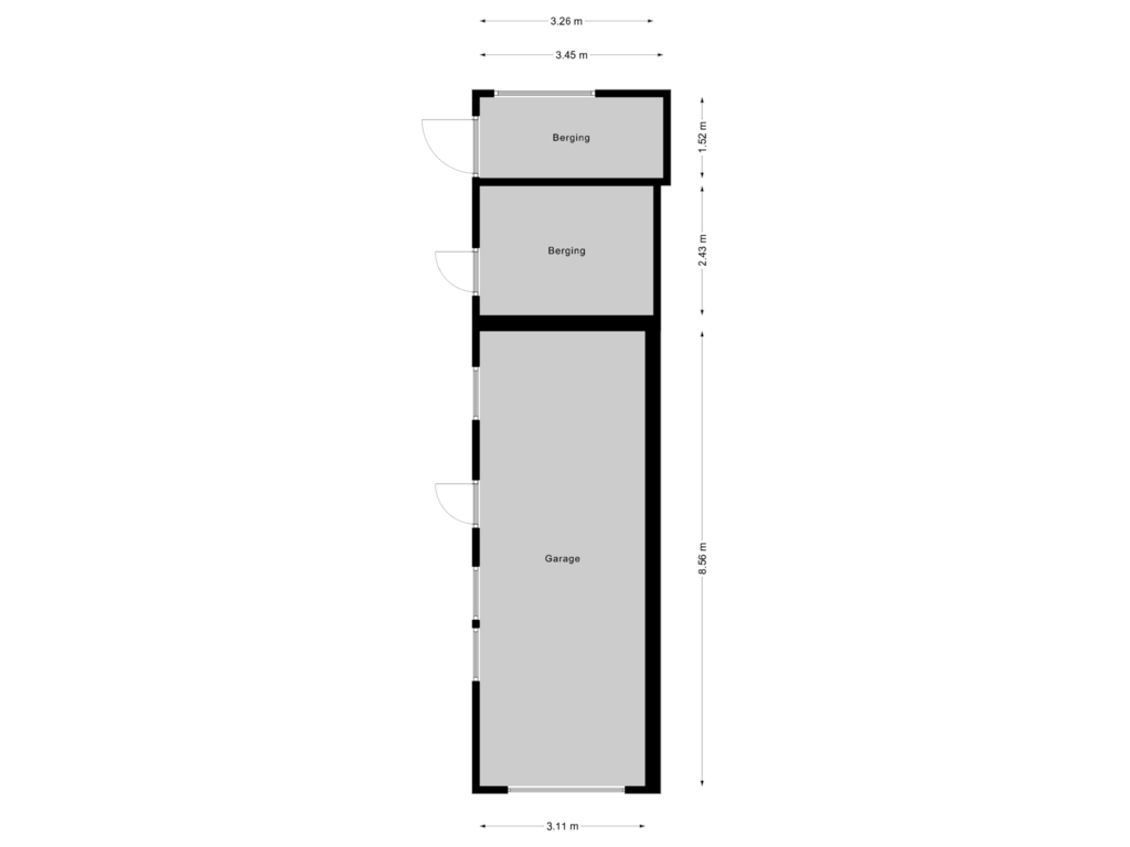 Bekijk plattegrond van Garage van Het Hofveld 12