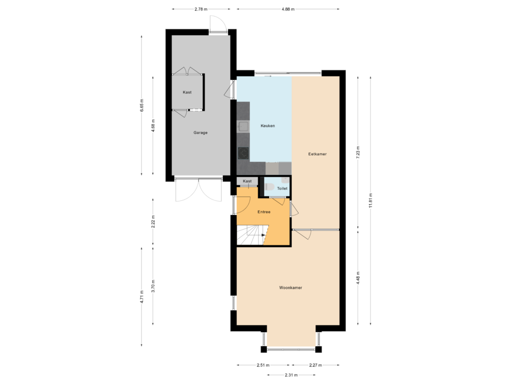 Bekijk plattegrond van Begane grond van Koningspage 5