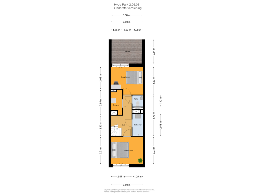 Bekijk plattegrond van Onderste verdieping van Knightsbridge Hyde Park huis 2 type 7