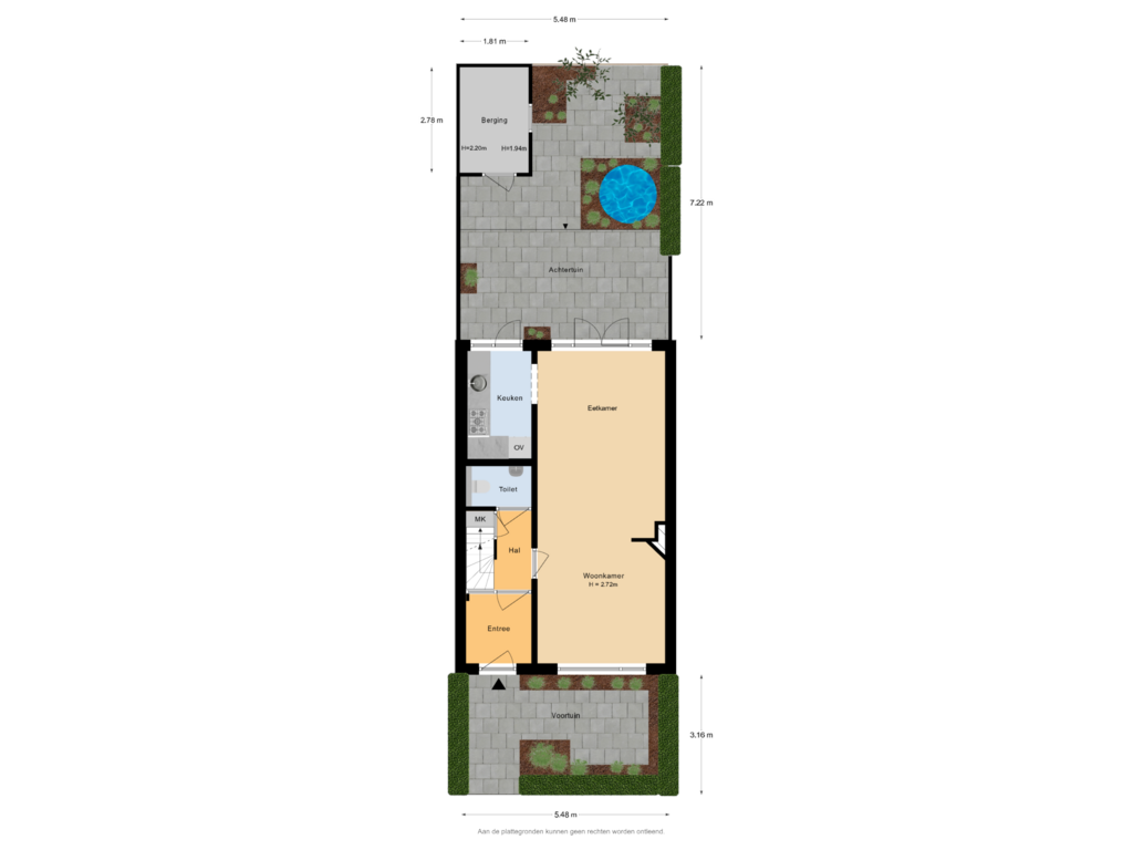 Bekijk plattegrond van Situatie van Pieter de Hooghstraat 57