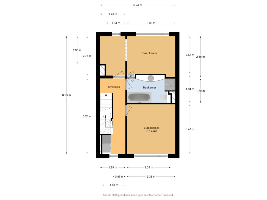 Bekijk plattegrond van 1e verdieping van Pieter de Hooghstraat 57