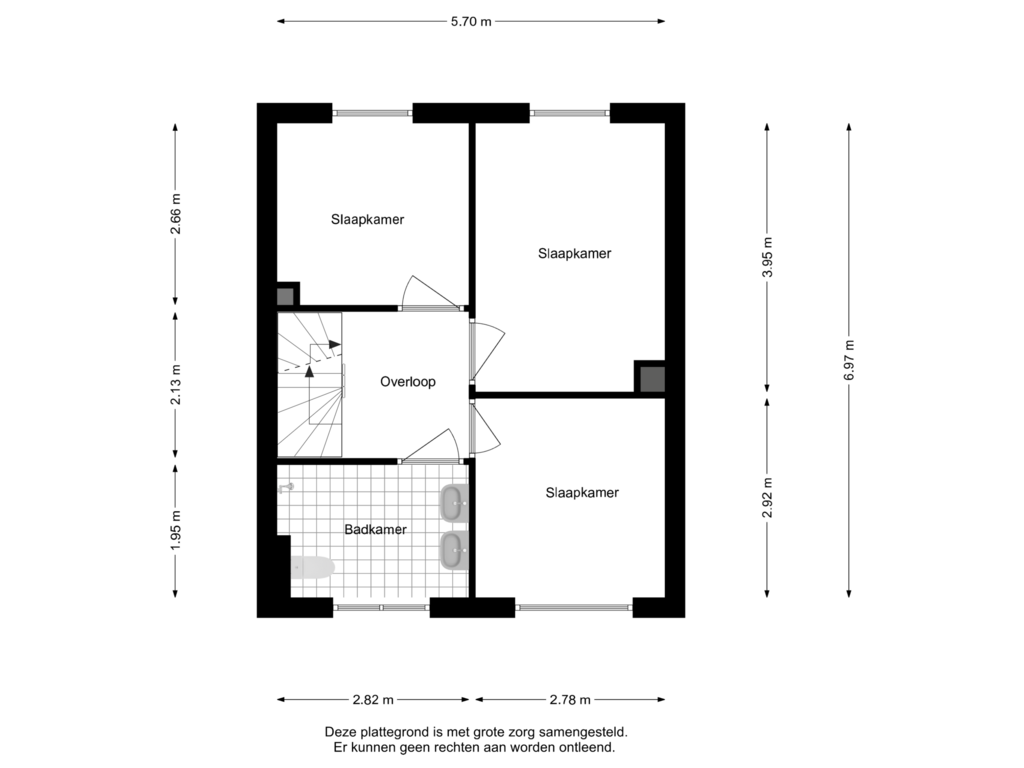 View floorplan of 1e Verdieping of Van Lyndenlaan 6