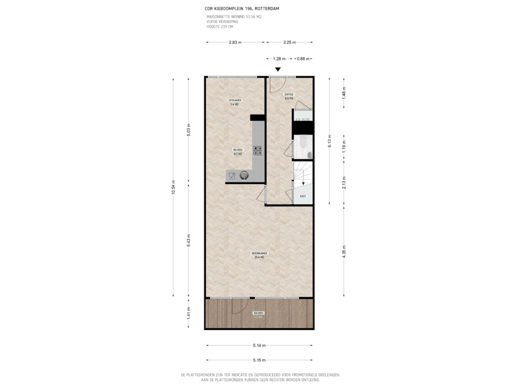 Bekijk plattegrond van 5e Verdieping van Cor Kieboomplein 196