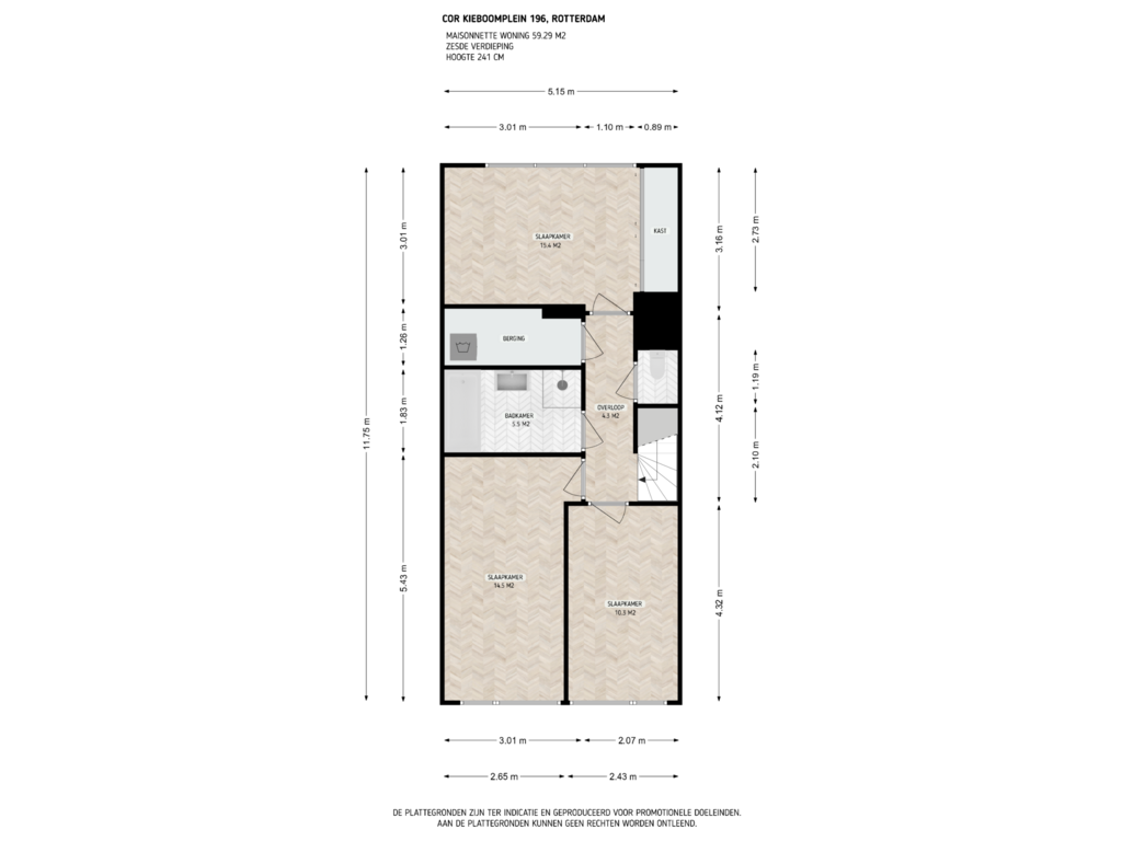 Bekijk plattegrond van 6e Verdieping van Cor Kieboomplein 196