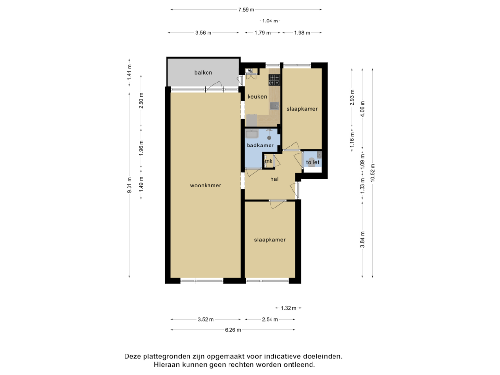 Bekijk plattegrond van Appartement van Linnaeusstraat 176