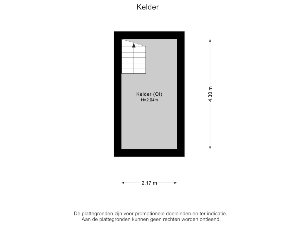 View floorplan of Kelder of Vlietstraat 4