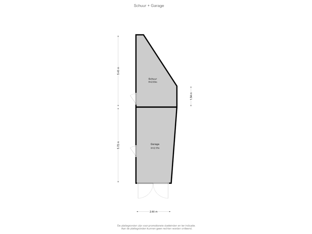 View floorplan of Schuur + Garage of Vlietstraat 4