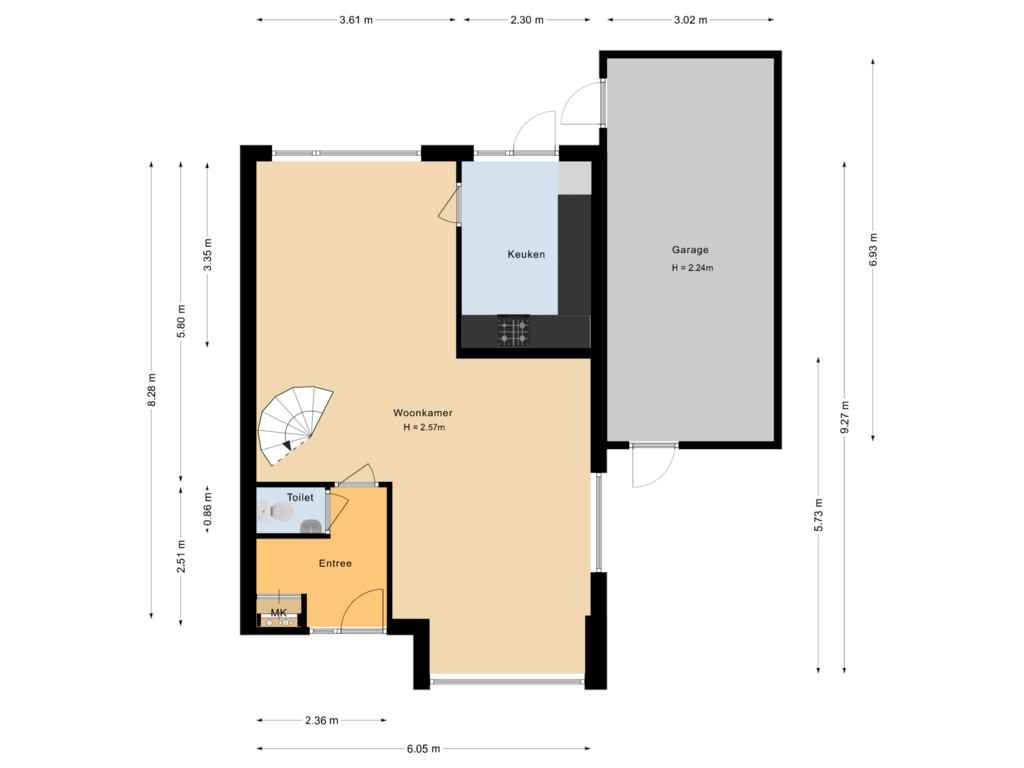 Bekijk plattegrond van Begane grond van Schumanlaan 14