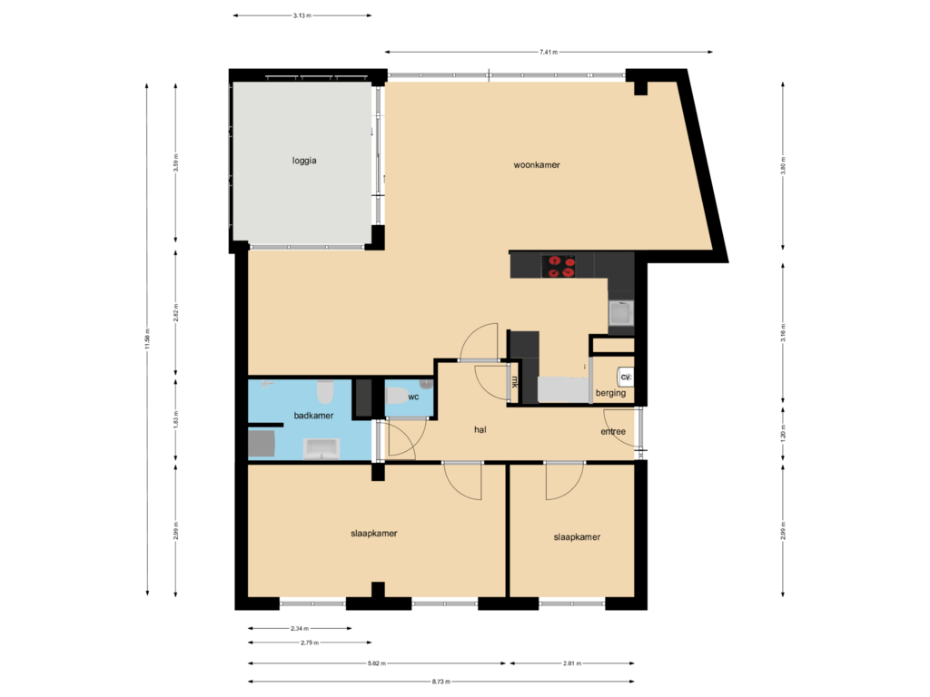 Bekijk plattegrond van Appartement 1e verdieping van Gangboord 4