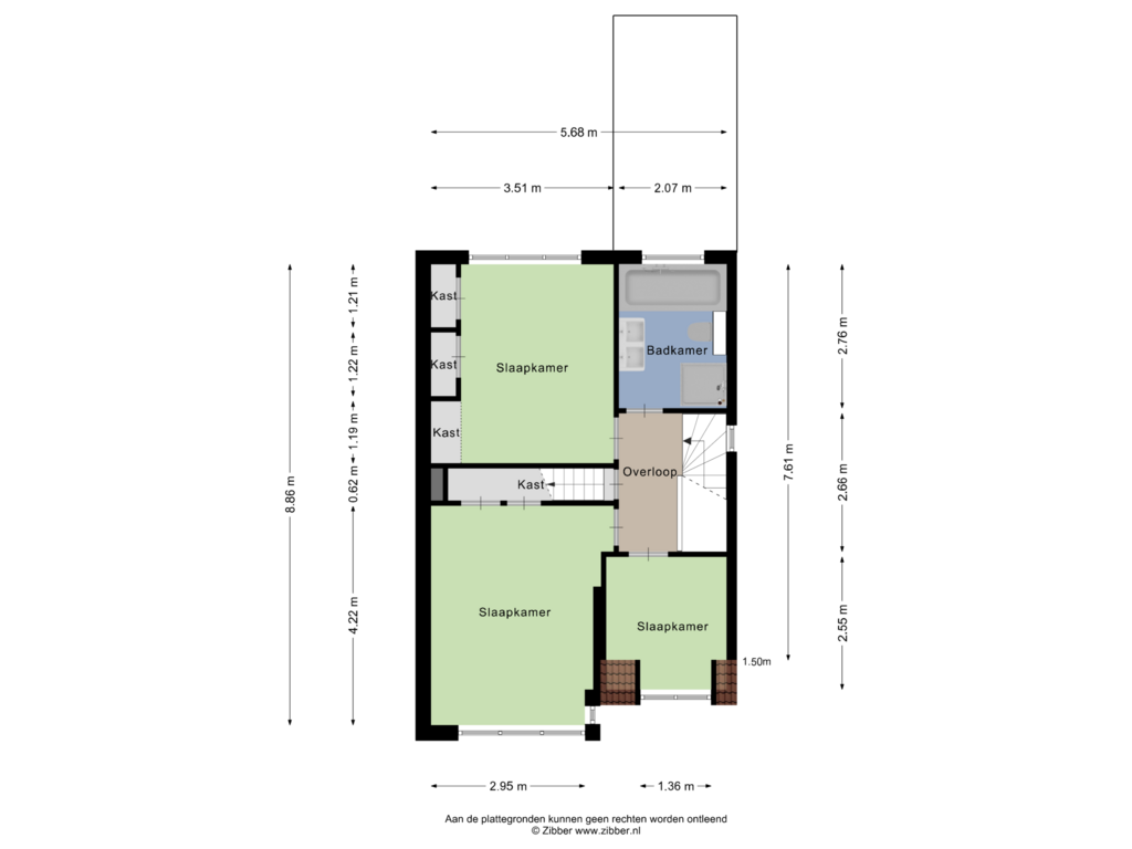 View floorplan of Eerste Verdieping of Tjerk Hiddesstraat 19