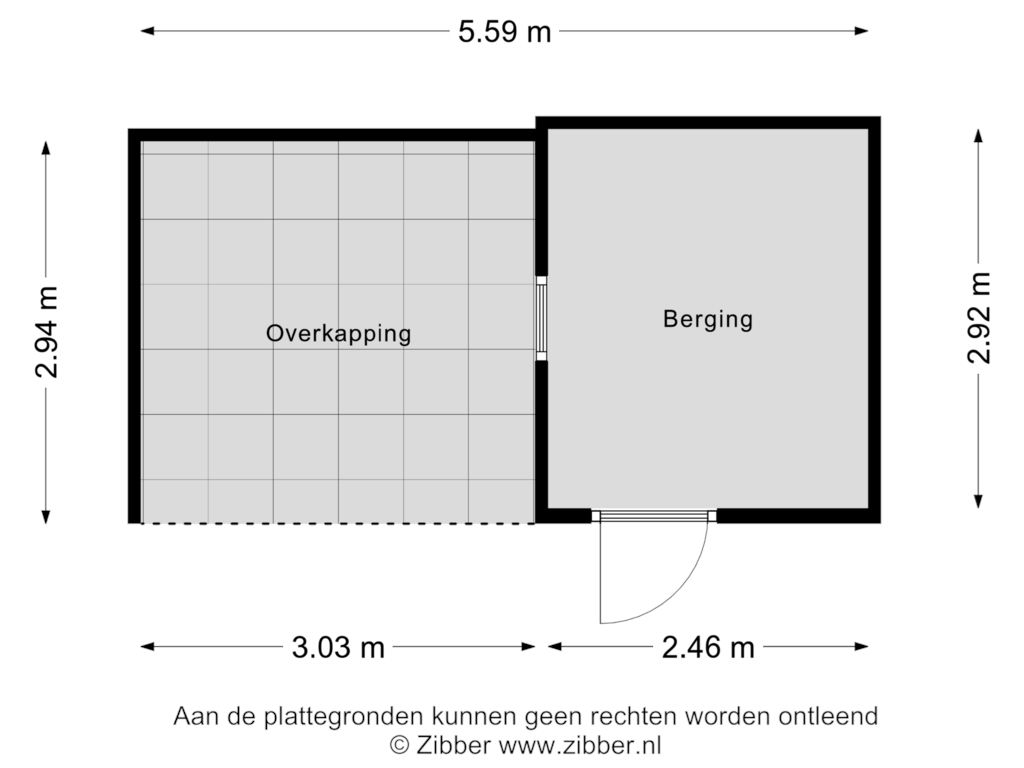 View floorplan of Berging of Tjerk Hiddesstraat 19