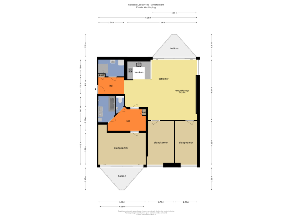 View floorplan of EERSTE VERDIEPING of Gouden Leeuw 408