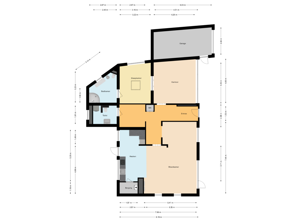 View floorplan of Woning of Berg en Dalseweg 407