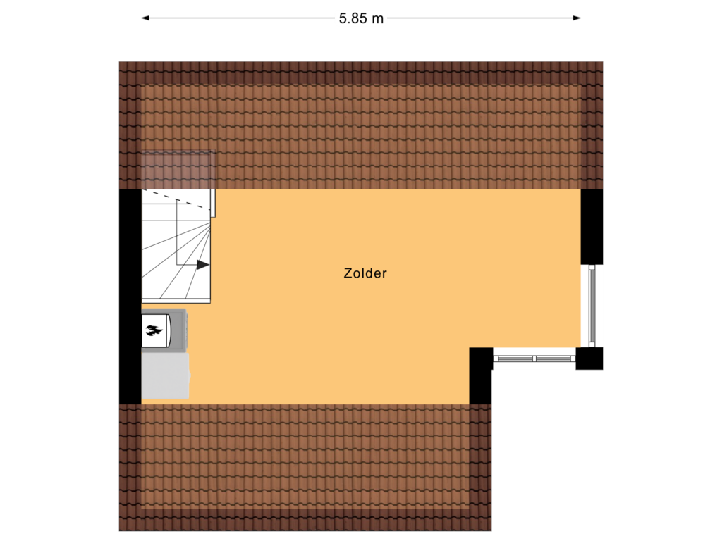 Bekijk plattegrond van Zolder van Veldkers 19