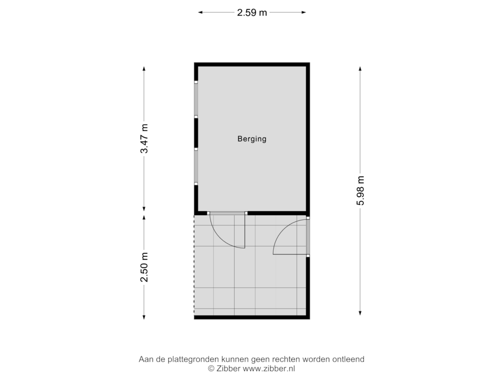 Bekijk plattegrond van Berging van Ds Talmastraat 12