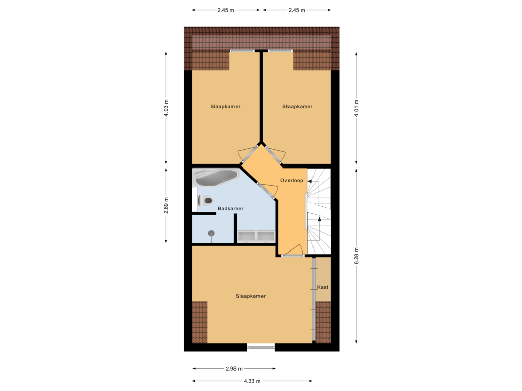 View floorplan of Eerste verdieping of Zuider Esweg 25-A