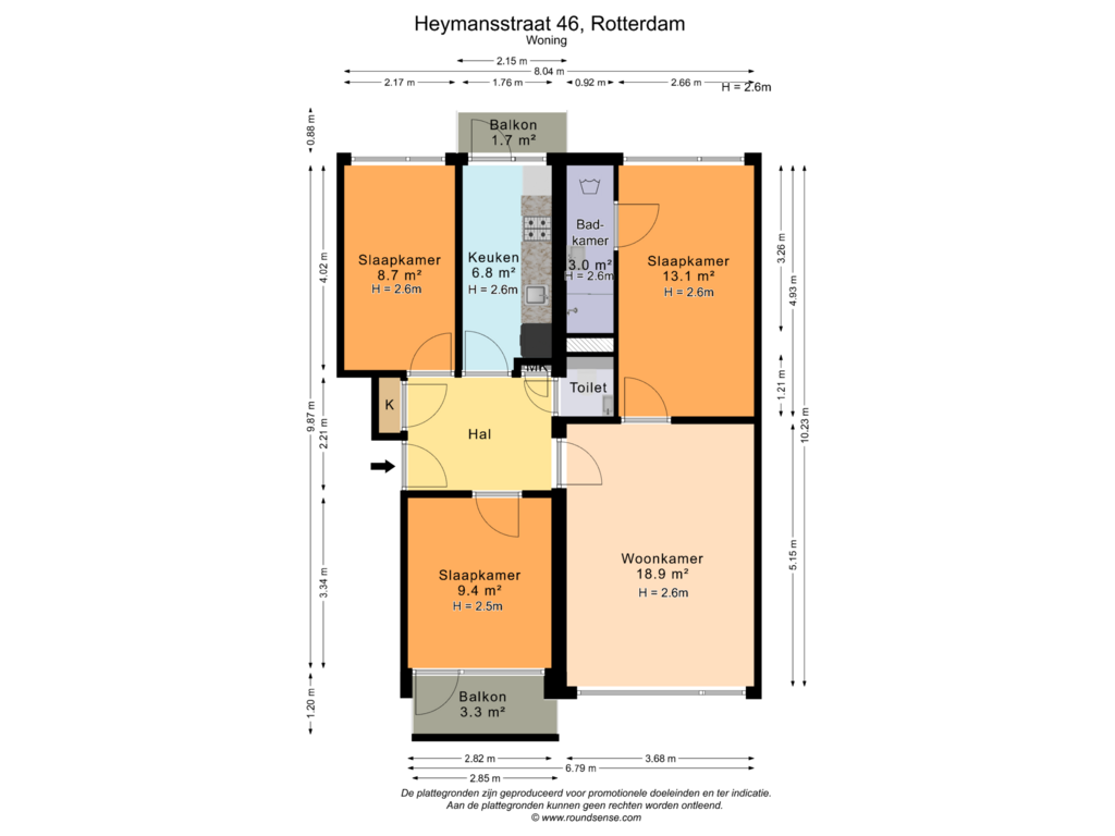 Bekijk plattegrond van Woning van Heymansstraat 46