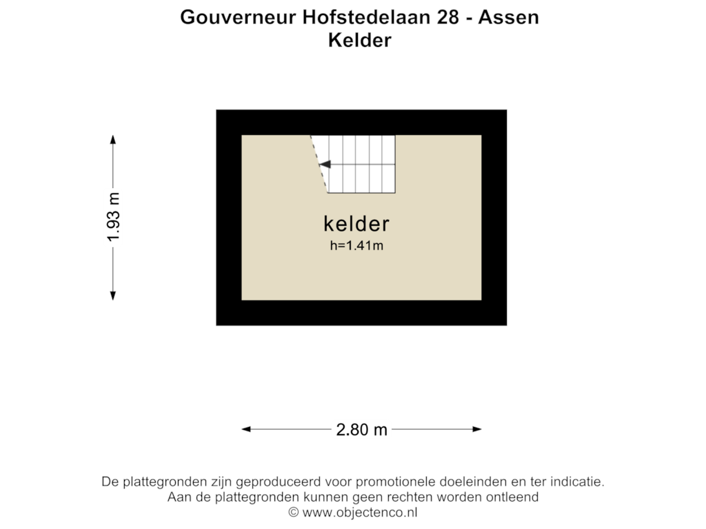 Bekijk plattegrond van KELDER van Gouverneur Hofstedelaan 28