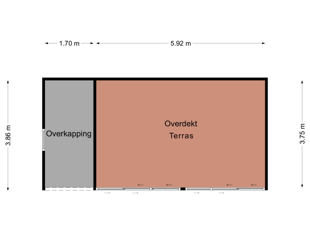 Bekijk plattegrond van Overdekt terras / overkapping van Veeningen 2