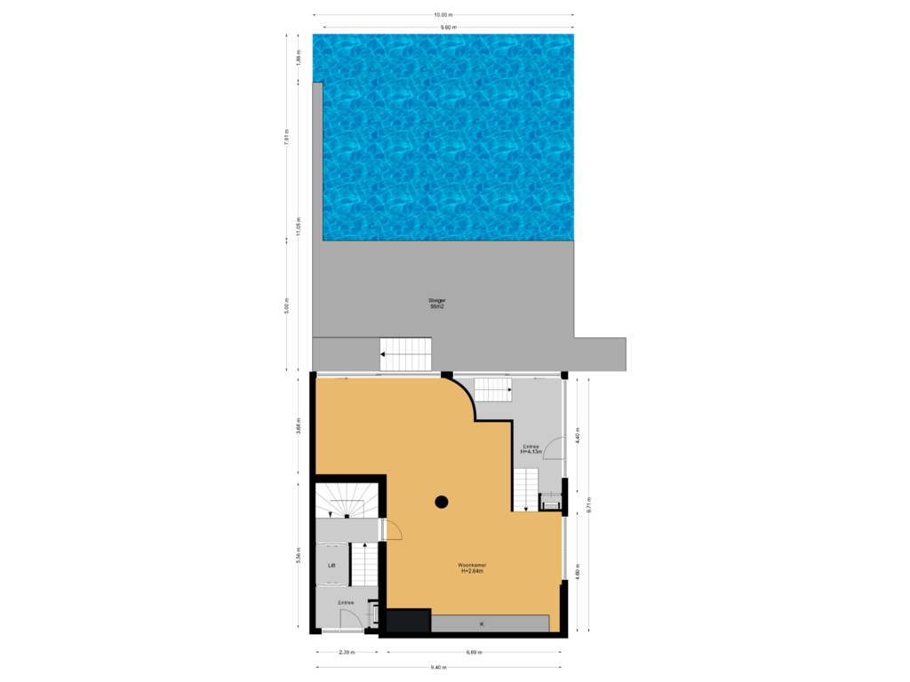 Bekijk plattegrond van Begane grond van Nieuwendammerkade 28-D4