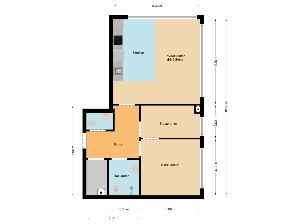 Bekijk plattegrond van First floor van Waagstraat 33