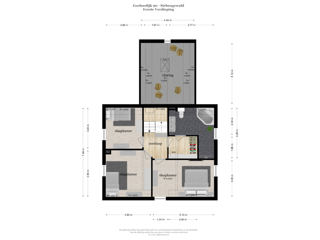 Bekijk plattegrond van EERSTE VERDIEPING van Gochsedijk 90