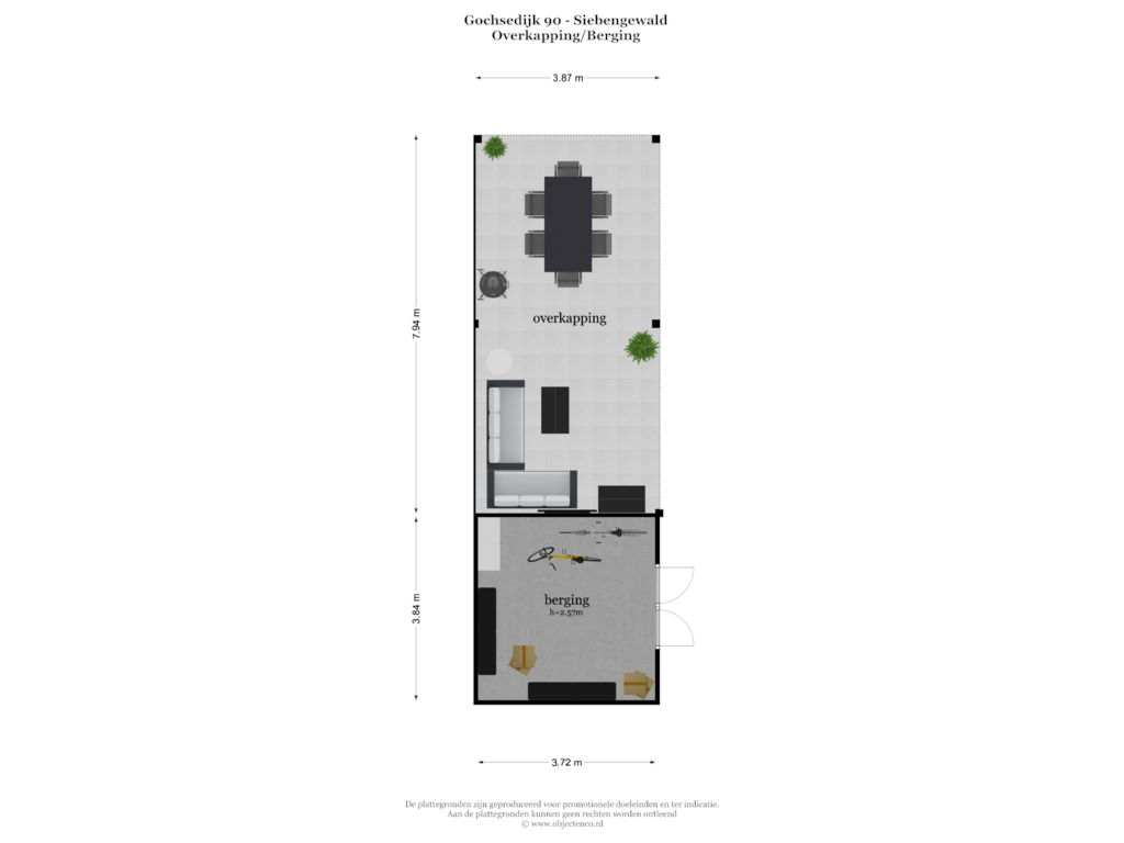 Bekijk plattegrond van OVERKAPPING-BERGING van Gochsedijk 90