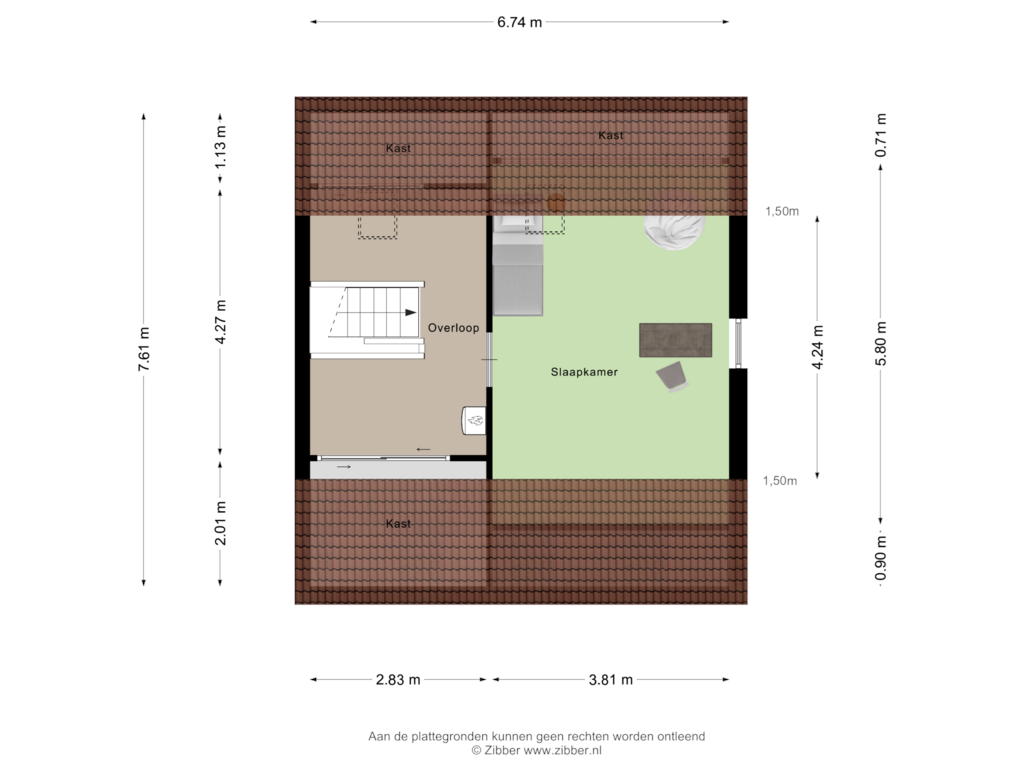 Bekijk plattegrond van Tweede Verdieping van Gastenberg 65