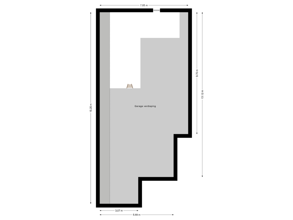 View floorplan of Garage verdieping of Coevorderstraatweg 52