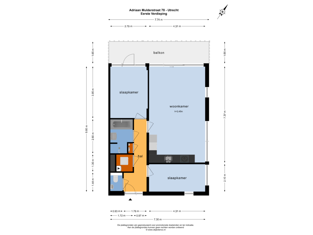 Bekijk plattegrond van Eerste Verdieping van Adriaan Mulderstraat 78