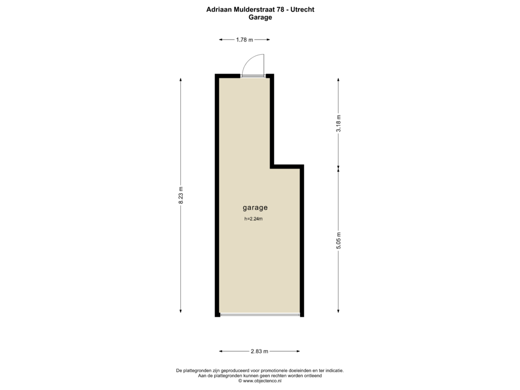 Bekijk plattegrond van Garage van Adriaan Mulderstraat 78