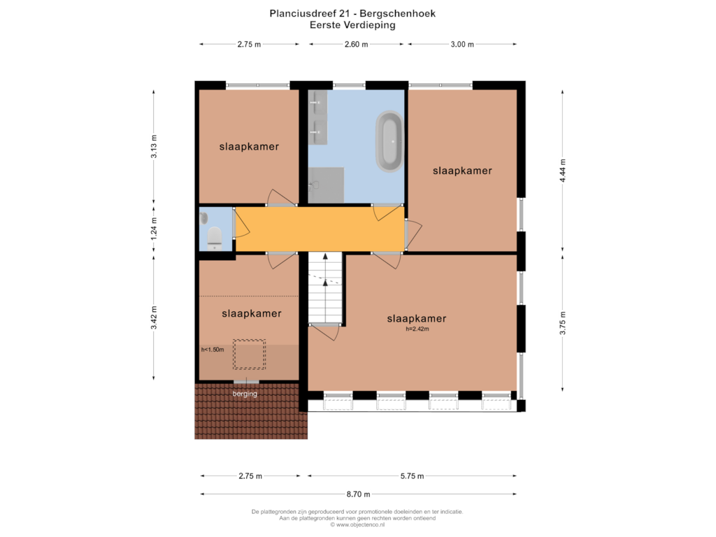 Bekijk plattegrond van Eerste Verdieping van Planciusdreef 21