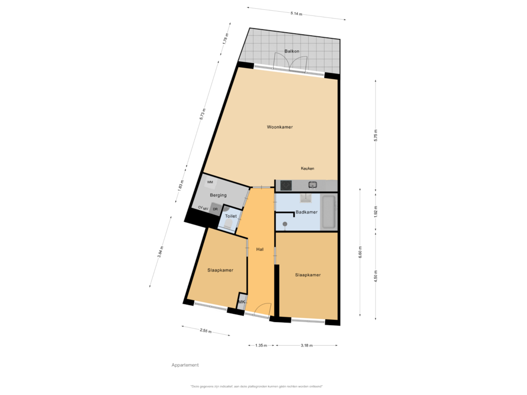 View floorplan of Appartement of Kaaikhof 139