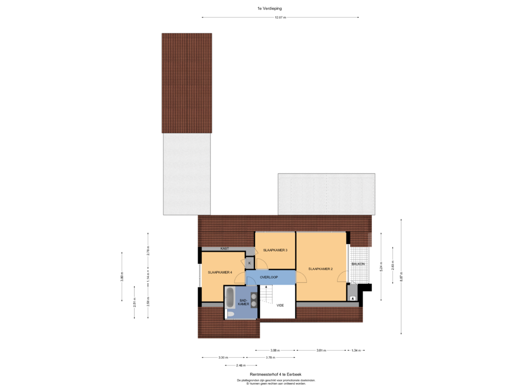 Bekijk plattegrond van 1e Verdieping van Rentmeesterhof 4