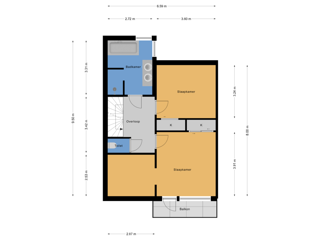 Bekijk plattegrond van Eerste verdieping van Vincent van Goghlaan 29