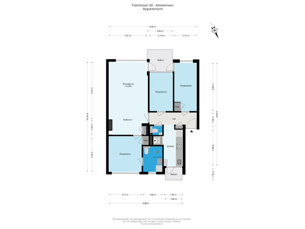 Bekijk plattegrond van Appartement van Fideliolaan 28