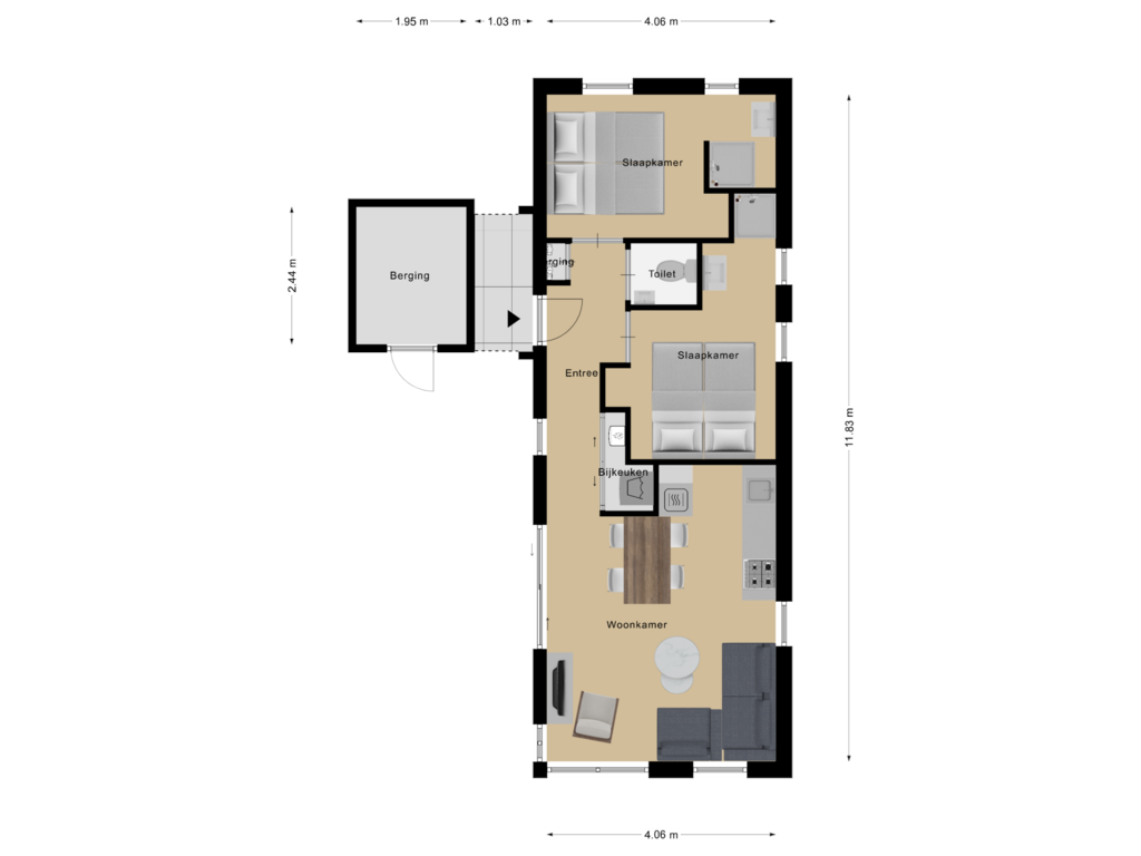 Bekijk plattegrond van Appartement van Zeedijk 24-195