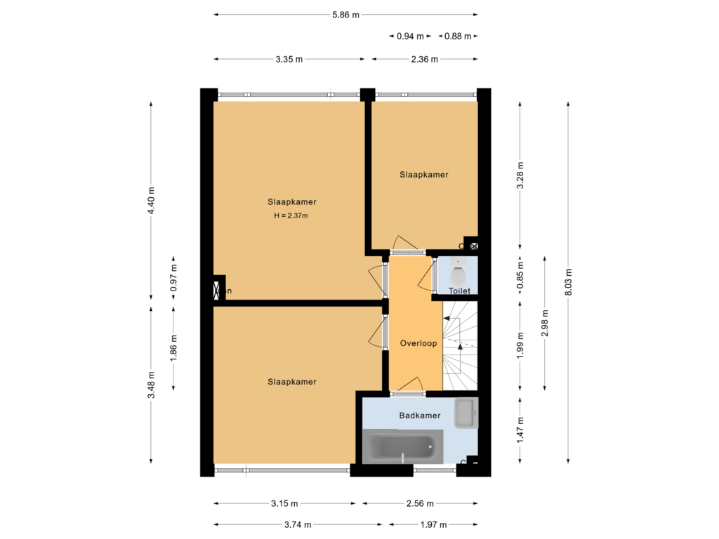 View floorplan of Eerste verdieping of Sir Winston Churchillln 392