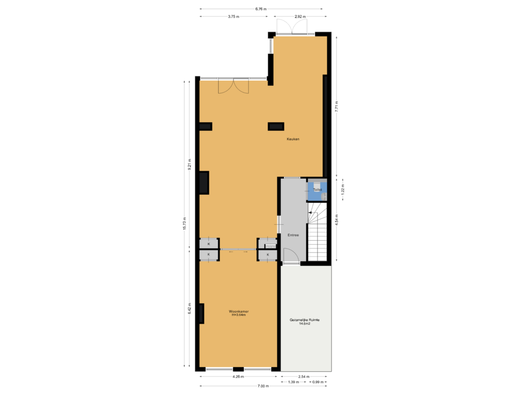 Bekijk plattegrond van Appartement van Jan Luijkenstraat 23-A