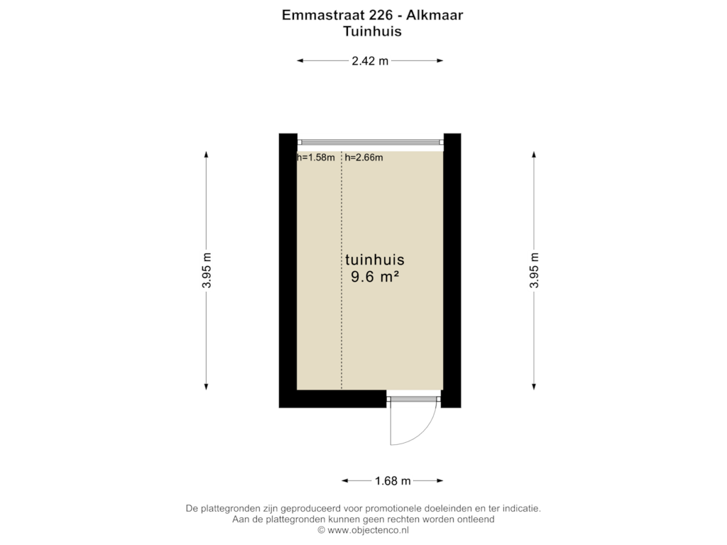 View floorplan of TUINHUIS of Emmastraat 226