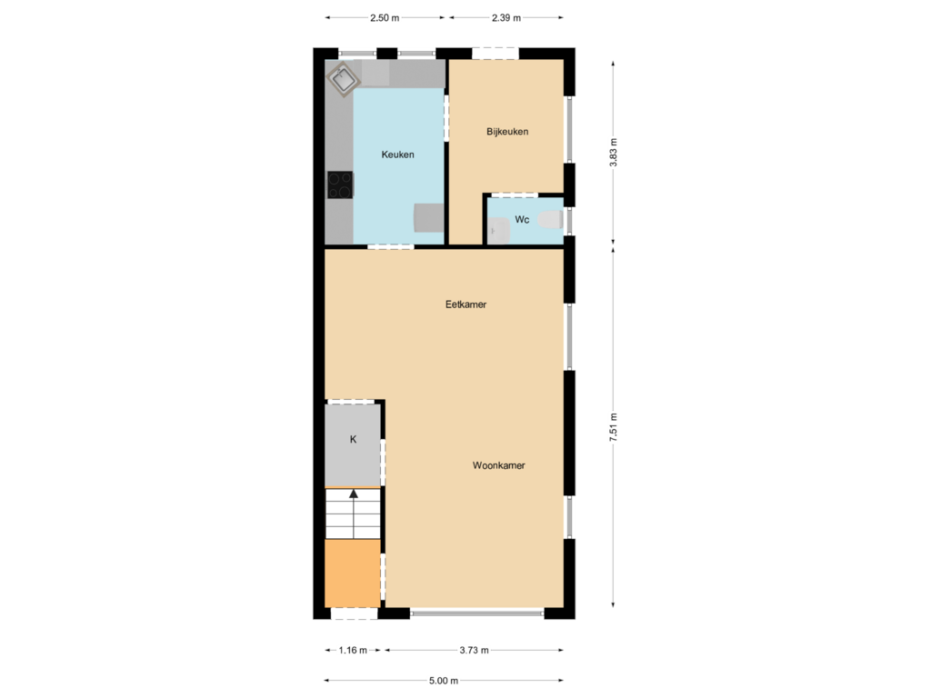 Bekijk plattegrond van First floor van Pieter Noordelooslaan 31