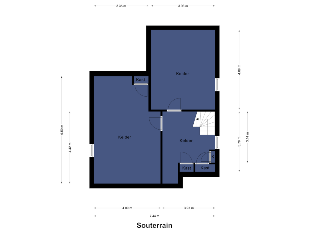 View floorplan of Souterrain of Schuttecleef 9