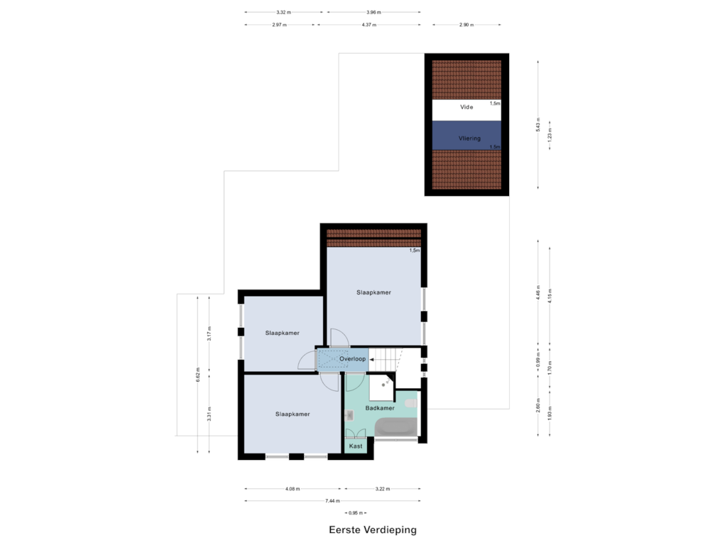 View floorplan of Eerste Verdieping of Schuttecleef 9