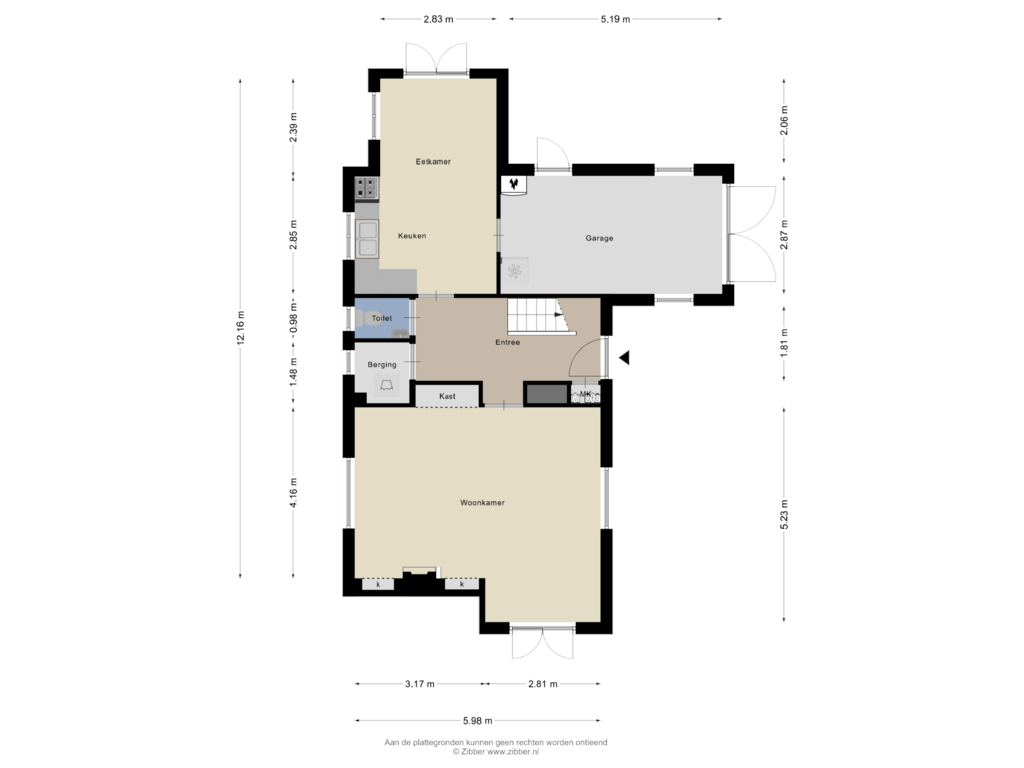 Bekijk plattegrond van Begane Grond van Duinweg 93