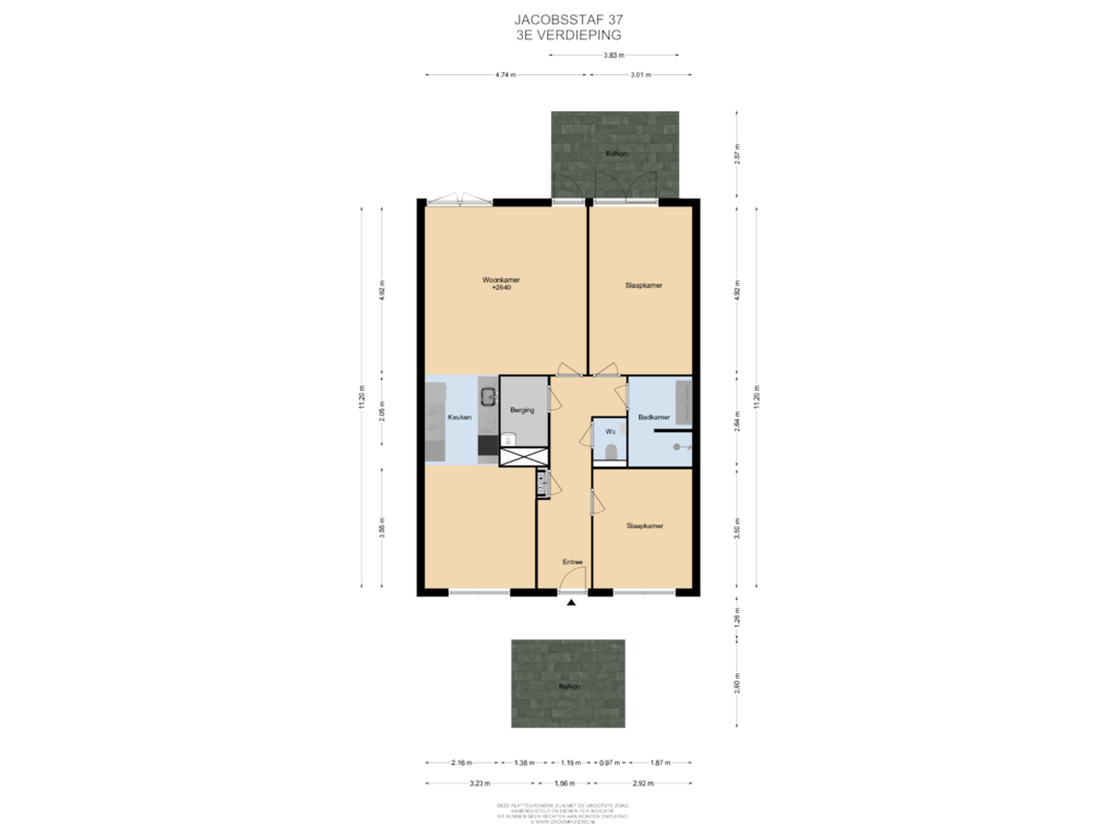 Bekijk plattegrond van 3E Verdieping van Jacobsstaf 37