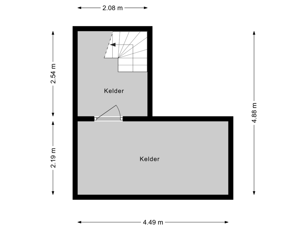 Bekijk plattegrond van Kelder van Jonkheer de Jongestraat 11