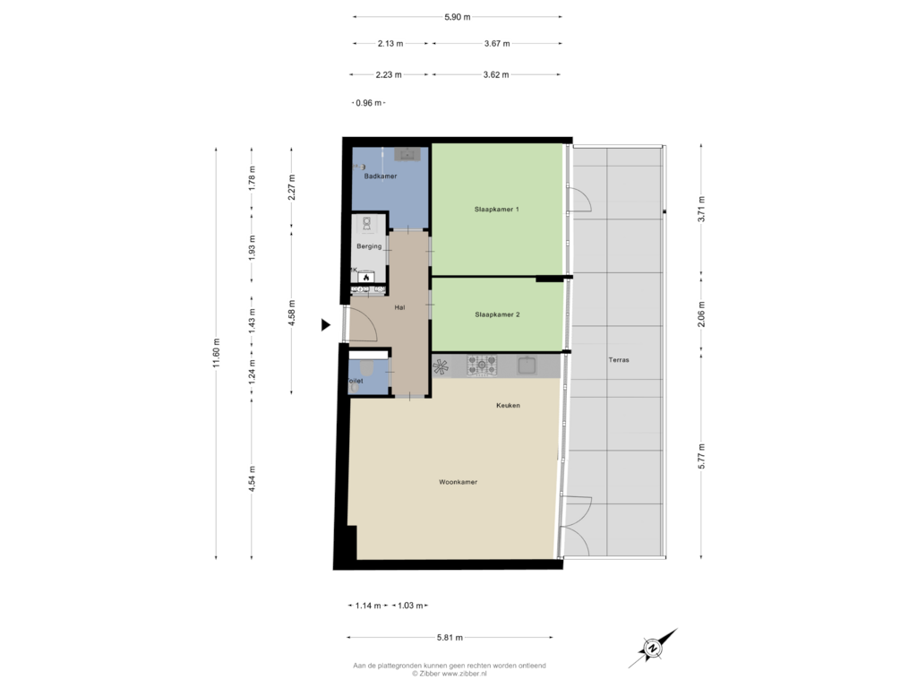 Bekijk plattegrond van Appartement van Zuidland 5