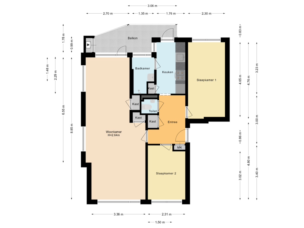 Bekijk plattegrond van Appartement van M. Harpertszoon Tromplaan 144