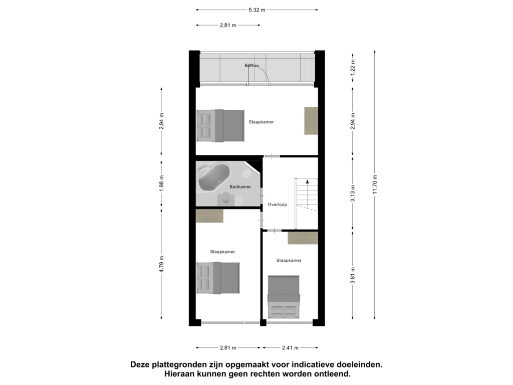 Bekijk plattegrond van Tweede Verdieping van Mgr Smitstraat 14